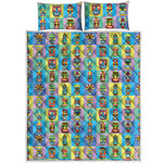 Colorful Tiki Pattern Print Quilt Bed Set