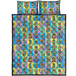 Colorful Tiki Pattern Print Quilt Bed Set