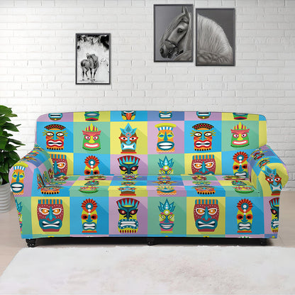 Colorful Tiki Pattern Print Sofa Cover