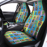 Colorful Tiki Pattern Print Universal Fit Car Seat Covers
