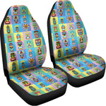 Colorful Tiki Pattern Print Universal Fit Car Seat Covers