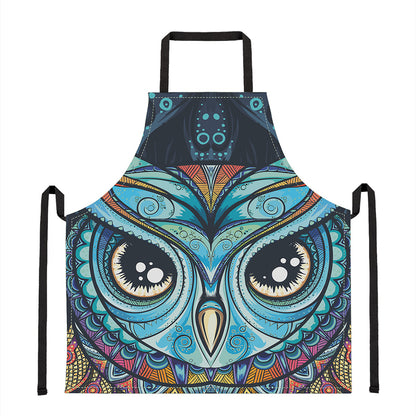 Colorful Tribal Owl Print Apron
