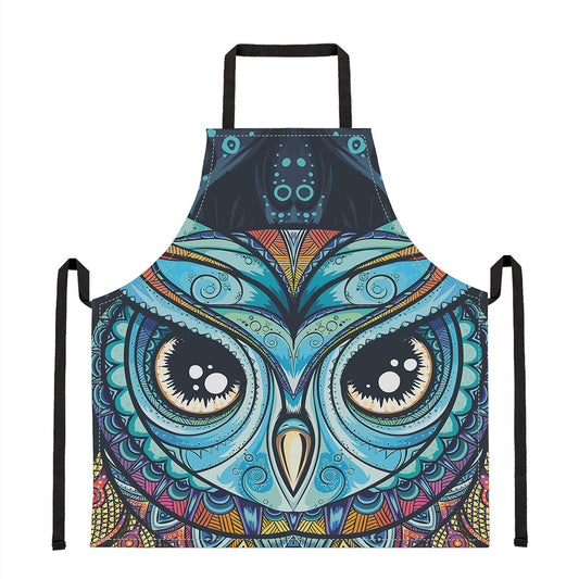 Colorful Tribal Owl Print Apron