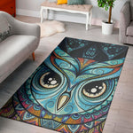 Colorful Tribal Owl Print Area Rug