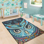 Colorful Tribal Owl Print Area Rug