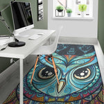 Colorful Tribal Owl Print Area Rug