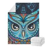 Colorful Tribal Owl Print Blanket