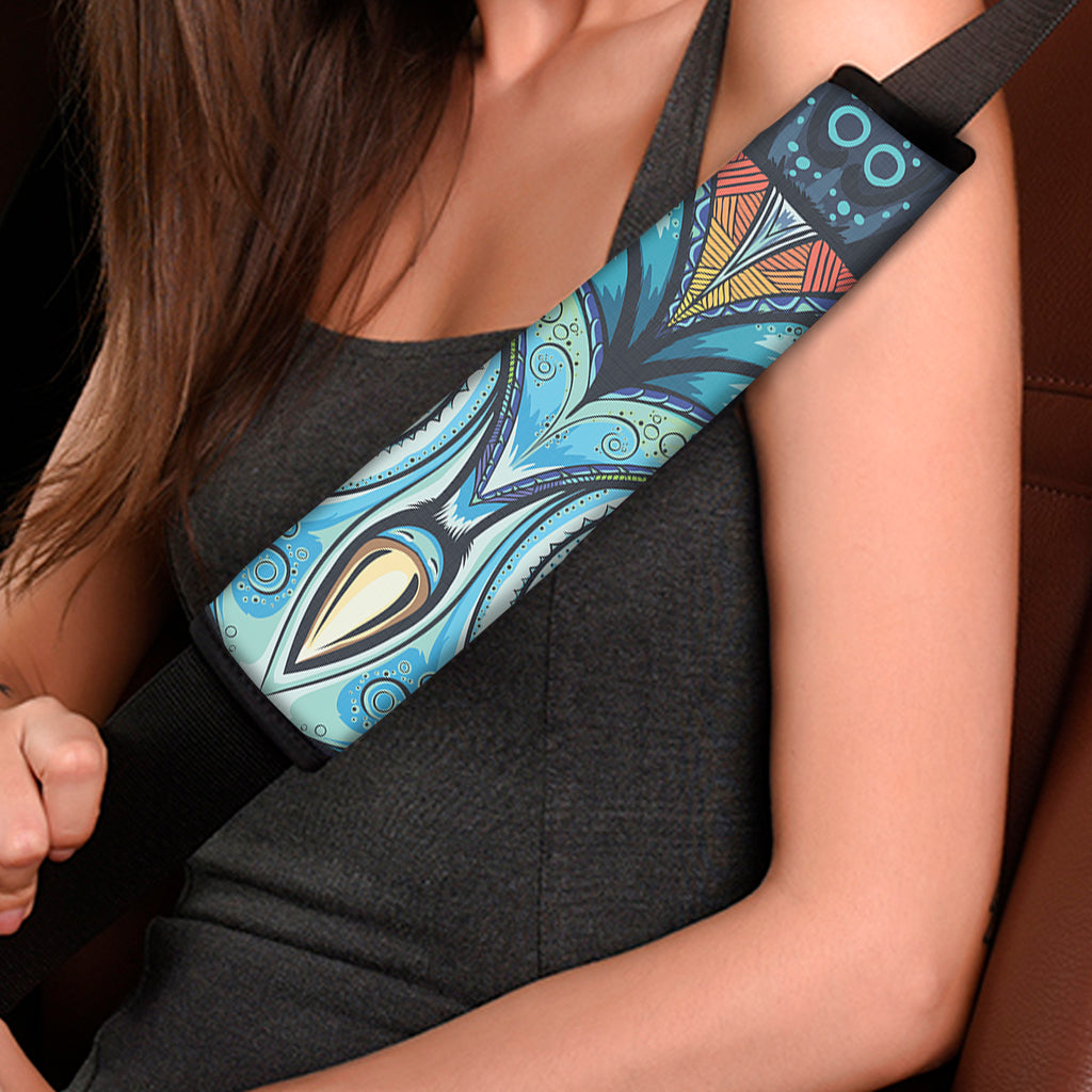Colorful Tribal Owl Print Car Seat Belt Covers