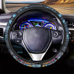 Colorful Tribal Owl Print Car Steering Wheel Cover
