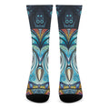 Colorful Tribal Owl Print Crew Socks