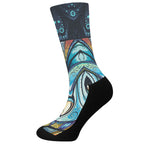 Colorful Tribal Owl Print Crew Socks