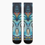 Colorful Tribal Owl Print Crew Socks