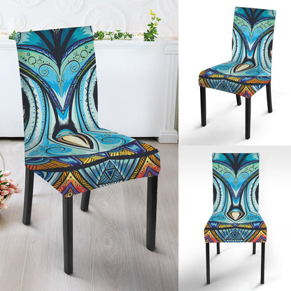 Colorful Tribal Owl Print Dining Chair Slipcover