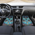 Colorful Tribal Owl Print Front and Back Car Floor Mats