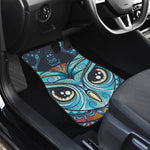 Colorful Tribal Owl Print Front and Back Car Floor Mats