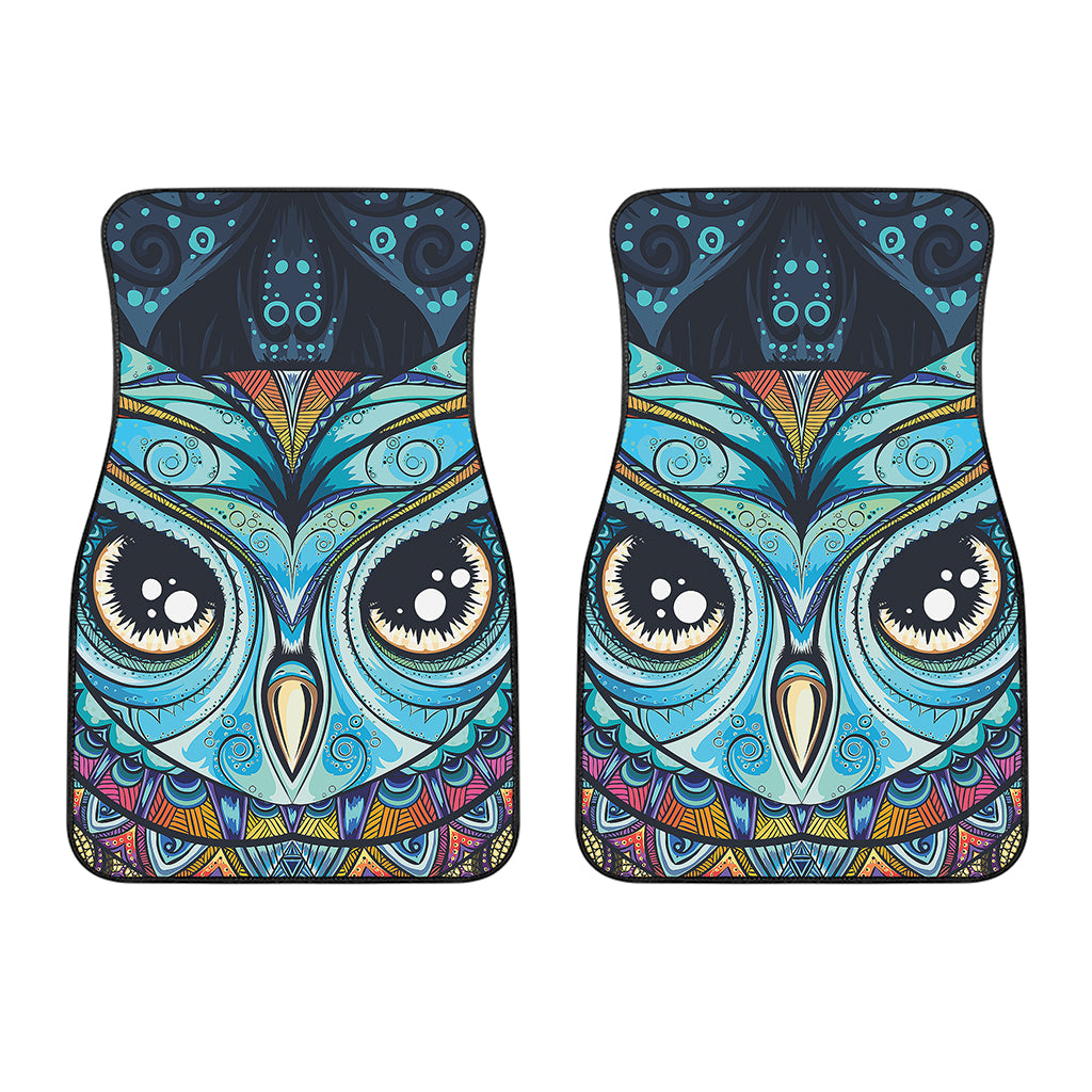 Colorful Tribal Owl Print Front Car Floor Mats