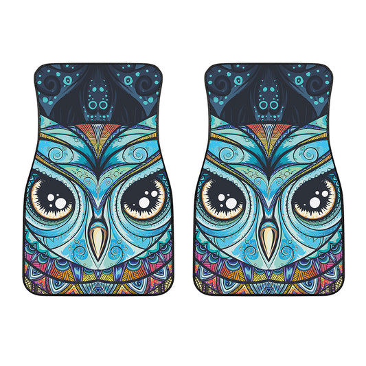 Colorful Tribal Owl Print Front Car Floor Mats
