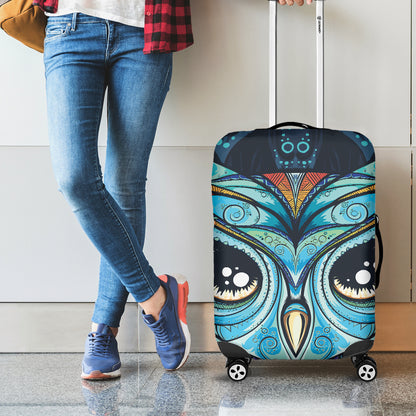 Colorful Tribal Owl Print Luggage Cover