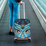 Colorful Tribal Owl Print Luggage Cover