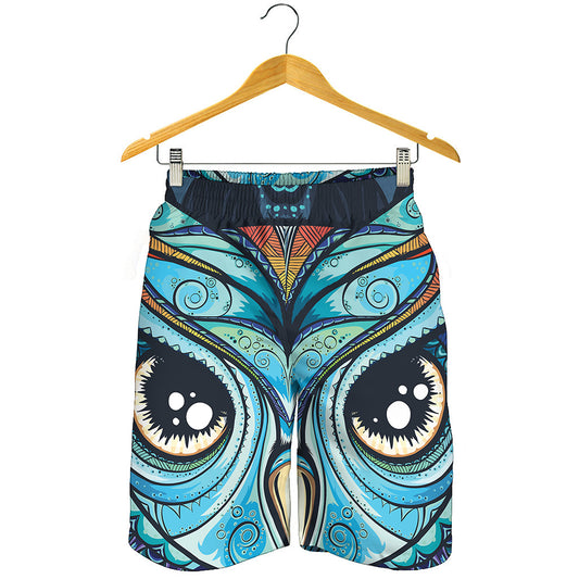 Colorful Tribal Owl Print Men's Shorts