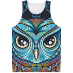 Colorful Tribal Owl Print Men's Tank Top