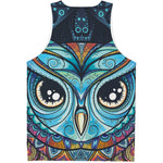 Colorful Tribal Owl Print Men's Tank Top