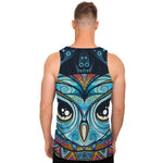 Colorful Tribal Owl Print Men's Tank Top