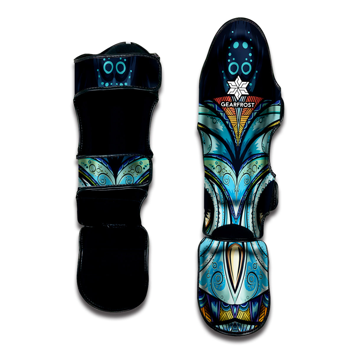 Colorful Tribal Owl Print Muay Thai Shin Guard