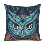 Colorful Tribal Owl Print Pillow Cover