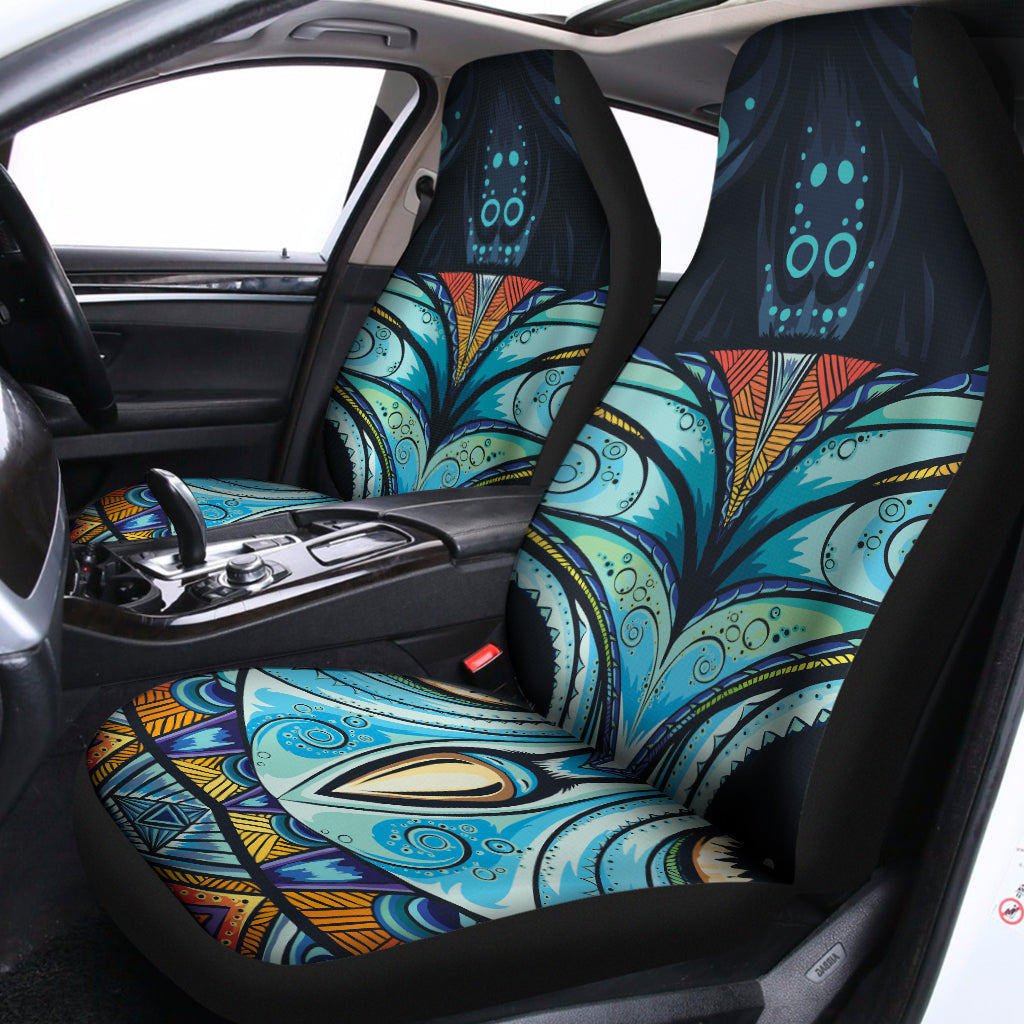 Colorful Tribal Owl Print Universal Fit Car Seat Covers