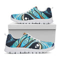 Colorful Tribal Owl Print White Running Shoes