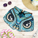 Colorful Tribal Owl Print Women's Shorts