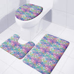 Colorful Tropical Flamingo Print 3 Piece Bath Mat Set