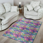 Colorful Tropical Flamingo Print Area Rug