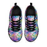 Colorful Tropical Flamingo Print Black Sneakers