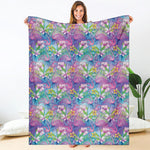 Colorful Tropical Flamingo Print Blanket
