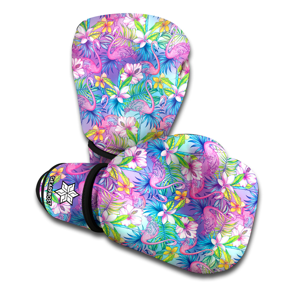 Colorful Tropical Flamingo Print Boxing Gloves