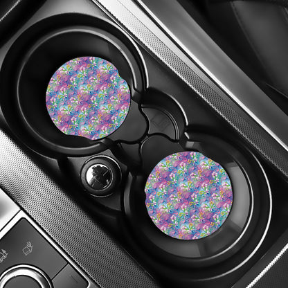 Colorful Tropical Flamingo Print Car Coasters