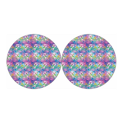 Colorful Tropical Flamingo Print Car Coasters