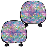 Colorful Tropical Flamingo Print Car Headrest Covers