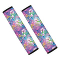 Colorful Tropical Flamingo Print Car Seat Belt Covers