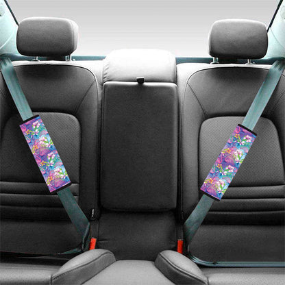 Colorful Tropical Flamingo Print Car Seat Belt Covers