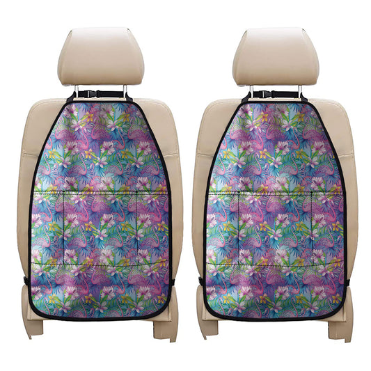 Colorful Tropical Flamingo Print Car Seat Organizers