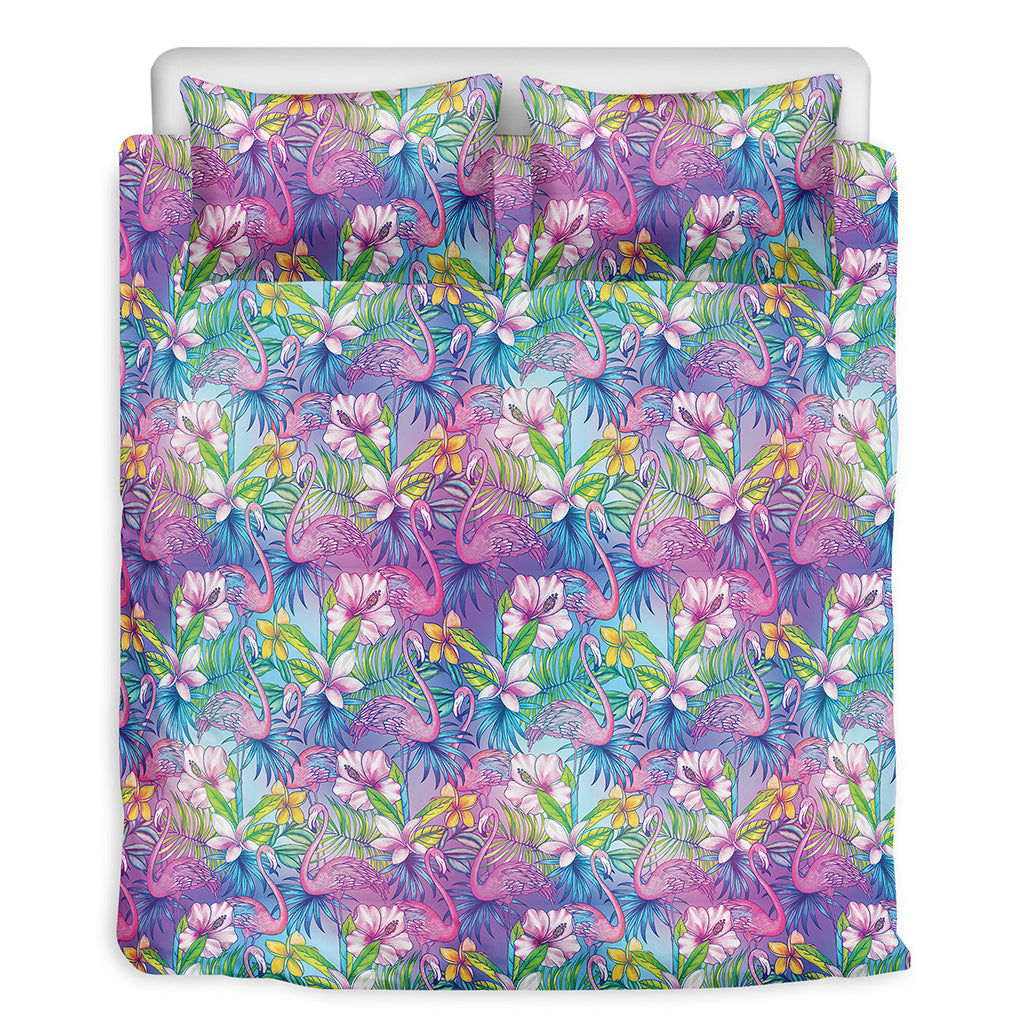 Colorful Tropical Flamingo Print Duvet Cover Bedding Set