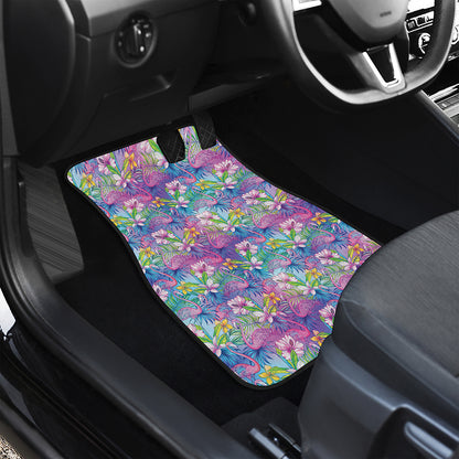 Colorful Tropical Flamingo Print Front Car Floor Mats