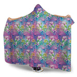 Colorful Tropical Flamingo Print Hooded Blanket