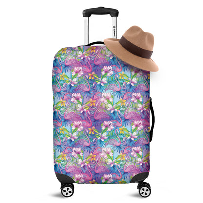 Colorful Tropical Flamingo Print Luggage Cover