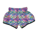 Colorful Tropical Flamingo Print Muay Thai Boxing Shorts
