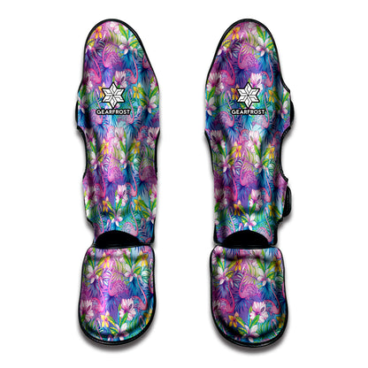 Colorful Tropical Flamingo Print Muay Thai Shin Guard