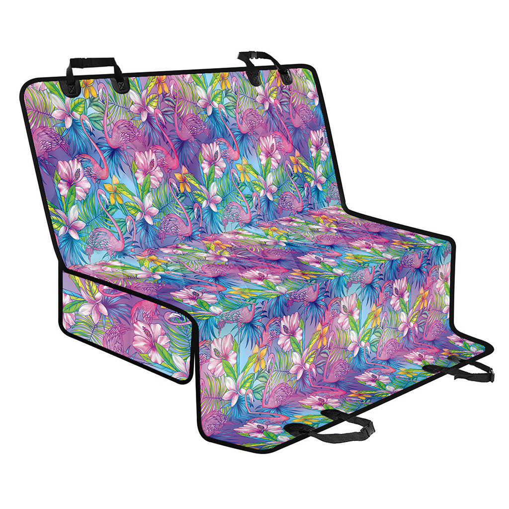 Colorful Tropical Flamingo Print Pet Car Back Seat Cover